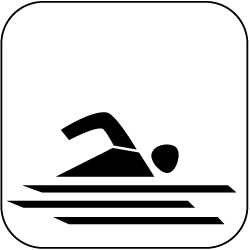 icon schwimmen schwarz auf weiss 250px